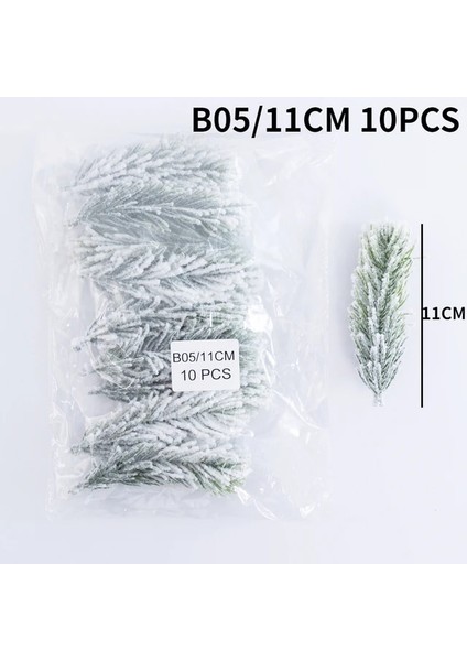 Beyaz B05 11 cm 10 Adet 20/10 Adet Yapay Sedir Kar Çam Dalları Noel Ağacı Düğün Süslemeleri Dıy Masaüstü Oturma Odası Ev Mutfak Sahte Bitkiler (Yurt Dışından)
