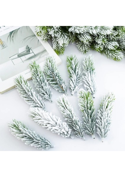 Beyaz B05 11 cm 10 Adet 20/10 Adet Yapay Sedir Kar Çam Dalları Noel Ağacı Düğün Süslemeleri Dıy Masaüstü Oturma Odası Ev Mutfak Sahte Bitkiler (Yurt Dışından)