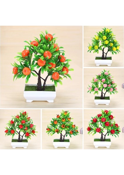 Songzhen Turuncu Yapay Bitkiler Bonsai Küçük Ağaç Simülasyon Saksı Bitkileri Sahte Çiçekler Masa Saksı Süsler Ev Dekorasyon Otel Bahçe Dekor (Yurt Dışından)