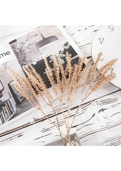 18 6 Adet Yapay Altın Bitkiler Yapraklar Şube Dıy Altın Aksesuarlar Düğün Ev Yılbaşı Dekoru Masa Çiçek Dekorasyonu Aranjmanı (Yurt Dışından)