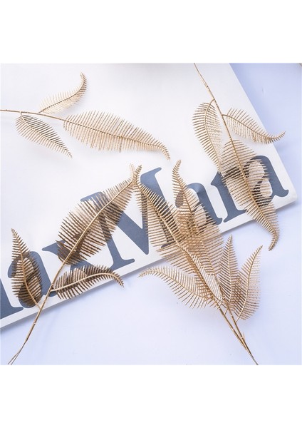 18 6 Adet Yapay Altın Bitkiler Yapraklar Şube Dıy Altın Aksesuarlar Düğün Ev Yılbaşı Dekoru Masa Çiçek Dekorasyonu Aranjmanı (Yurt Dışından) modelleri