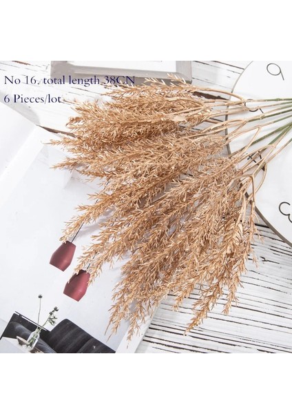 18 6 Adet Yapay Altın Bitkiler Yapraklar Şube Dıy Altın Aksesuarlar Düğün Ev Yılbaşı Dekoru Masa Çiçek Dekorasyonu Aranjmanı (Yurt Dışından) fırsatları