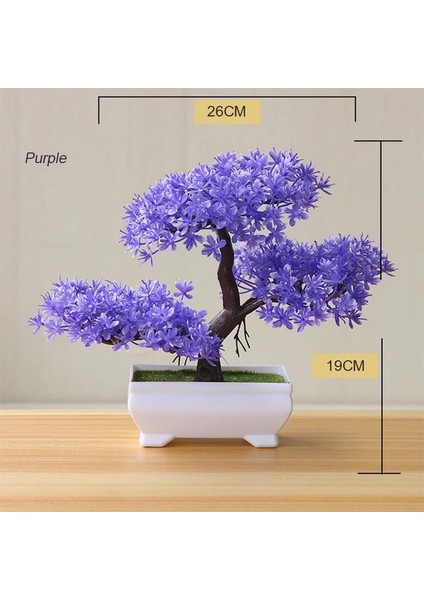 26X19CM Yapay Mini Bonsai Ağacı Saksı Çiçeği Simüle Ağaç Dekor Bitki Sahte Çiçek Saksı Süs Ev Odası Bahçe Dekorasyonu Için (Yurt Dışından)