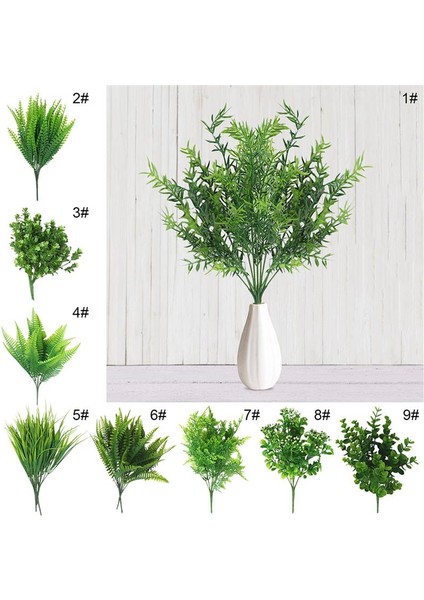 15 M 7 Çatal Su Çim Okaliptüs Plastik Yapay Bitkiler Yeşil Çim Plastik Çiçek Bitki Düğün Ev Dekorasyon Masa Dekorları (Yurt Dışından) fiyatları