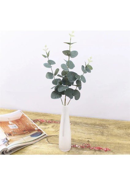 Yeşil Yeşil Yapay Yapraklar Büyük Okaliptüs Yaprağı Bitkiler Duvar Malzemesi Dekoratif Sahte Bitkiler Ev Mağaza Bahçe Partisi Dekoru 37 cm (Yurt Dışından)