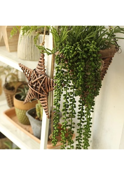 Bahar Fo Shou Cao Yeşil Yapay Succulents Bitkiler Ev Bahçe Yatak Odası Balkon Masaüstü Masa Mini Bonsai Düğün Parti Dekorasyon Sahte Bitkiler (Yurt Dışından)