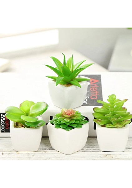Bahar Fo Shou Cao Yeşil Yapay Succulents Bitkiler Ev Bahçe Yatak Odası Balkon Masaüstü Masa Mini Bonsai Düğün Parti Dekorasyon Sahte Bitkiler (Yurt Dışından)