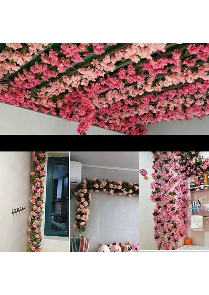 Stil 3 16 Çiçek Başları/toplu Ipek Gül Sarmaşık, Yeşil Yapraklar, Ev Düğün Dekorasyonu Için Kullanılır, Sahte Yapraklar Diy Asılı Çelenk Ar (Yurt Dışından)
