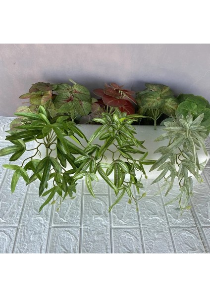 Begonia Kırmızı Nokta Yapay Yeşil Bitkiler Crabapple Fern Saksı Düğün Fotoğrafçılığı Sahne Ev Oturma Odası Bahçe Asma Yaprakları Bitki Dekorasyon (Yurt Dışından) fırsatları
