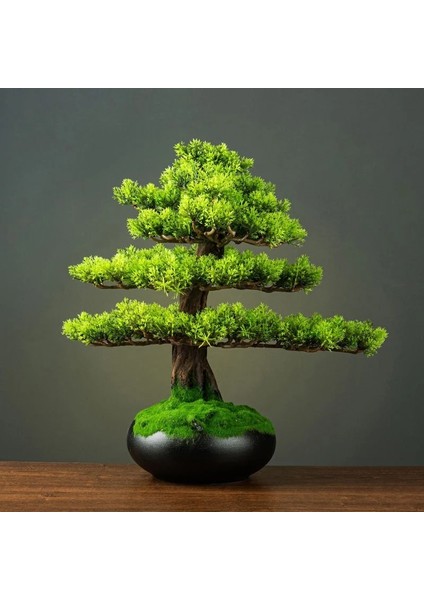 HMB4021 Ev Dekorasyon Saksı Dıy Yanlış Ağaç Bonsai Oturma Odası Çin Tarzı Otel Sundurma Peyzaj Dekorasyon Yeşil Bitki Dekorasyon (Yurt Dışından)