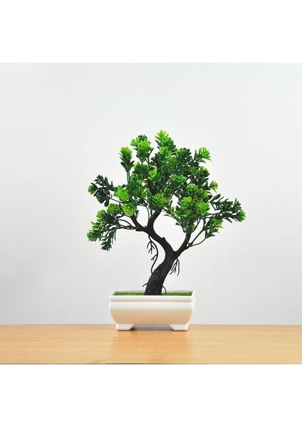 Hongyundangtou Yeşil Yapay Bitkiler Saksı Bonsai Yeşil Küçük Ağaç Bitkiler Ev Bahçe Dekor Parti Otel Dekor Için Sahte Çiçekler Saksı Süsler (Yurt Dışından)
