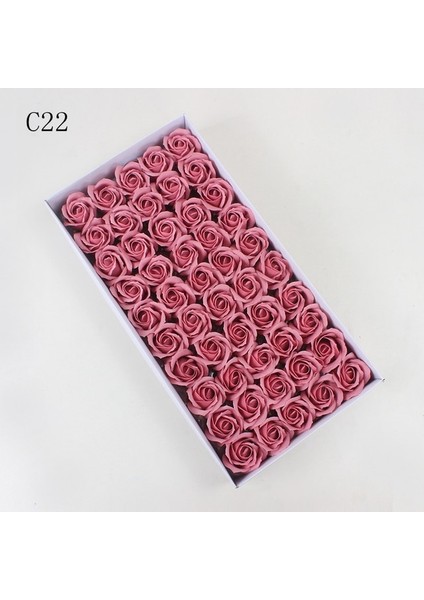 C22 50 Adet/takım Dia 5 cm Banyo Vücut Çiçek Çiçek Sabunu Gül Çiçek Kafa Yapay Çiçekler Ev Dekor Düğün Için Sevgililer Günü Hediyesi (Yurt Dışından)
