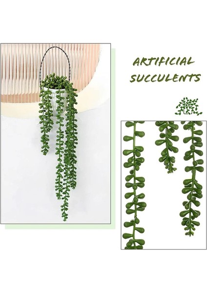 Kar Bezelye 1 Pc (Saksı Olmadan) Yapay Succulents Asılı Duvar Bitkileri Okaliptüs Mandala Asılı Saksı Plastik Çelenk Düğün Ev Dekor Rattan Bonsai (Yurt Dışından)