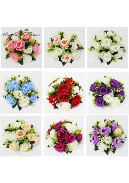 Gül Kırmızı 26CM Yapay Çiçek Topu Kumaş Plastik Simülasyon Masa Centerpieces Dekor Düğün Için Yol Kurşun Çiçek Buketi Parti Sahne (Yurt Dışından) modelleri