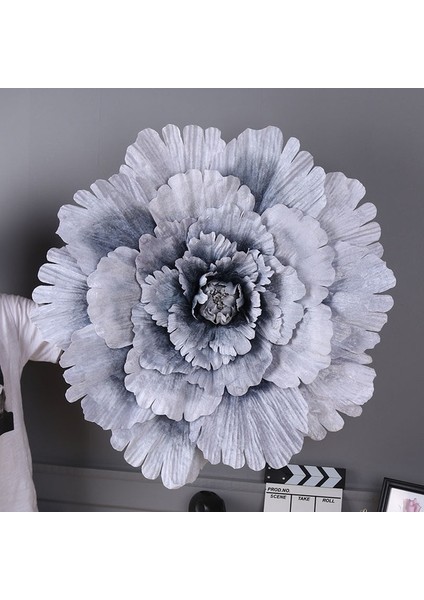Gri 80 cm Çoklu Boyutları Düğün Çiçek Büyük Ipek Yapay Çiçek Şakayık Kafası Diy Çiçek Arka Plan Duvar Dekorasyonu (Yurt Dışından)