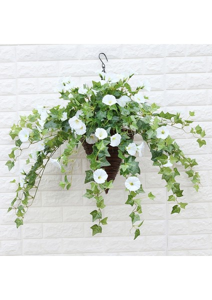 K Asılı Yapay Ipek Morning Glory Taklit Çiçek Askılığı Düğün Bahçe Dekor Sahte Bitki Canlı Renk Çiçek Duvar Dekor (Yurt Dışından) indirimleri