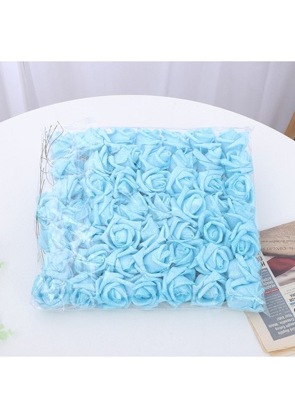 Mavi 5 Adet 6 cm 20/10/5 Adet Yeni Glitter Köpük Gül Yapay Çiçek Düğün Gelin Buketi Dekorasyon Ev Dekoratif Sahte Çiçek Buketi (Yurt Dışından)
