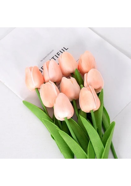 Mitao Pembe 10 Adet Laleler Yapay Çiçekler Gerçek Dokunmatik Lale Sahte Sahte Laleler Çiçek Buketi Dıy Parti Düğün Dekor Için Çiçek Ev Dekor (Yurt Dışından)