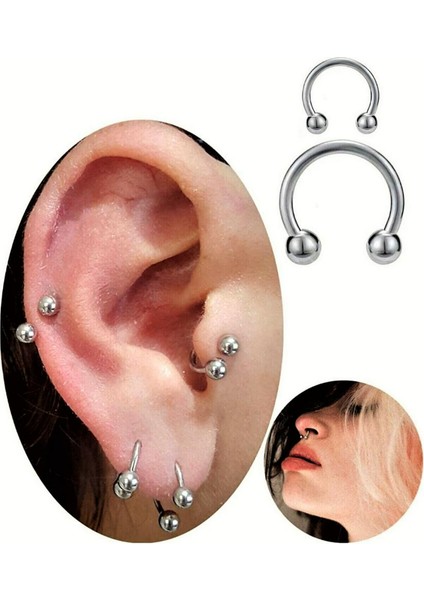 Yarım Halka Tragus Helix Rook Çelik Piercing