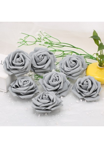 Gri 20 8 cm 10/20/30/50 Adet Yapay Pe Köpük Gül Çiçek Başkanları Gelin Buketi Çiçek Düğün Parti Için Dekoratif Scrapbooking Dıy (Yurt Dışından)