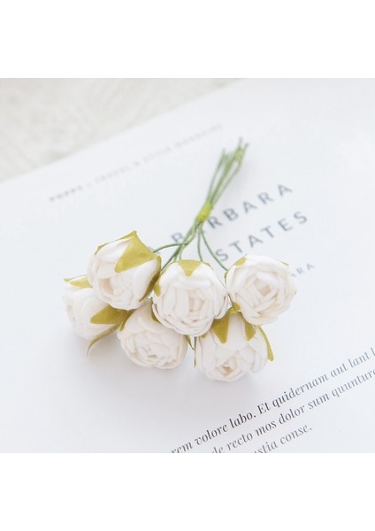 Beyaz 18 Parça 6/18 Adet Yapay Çiçekler Köpük Mını Güller Buket Ev Bahçe Dekorasyon Yeni Yıl Noel Çelenk El Yapımı Festivali Düğün (Yurt Dışından)