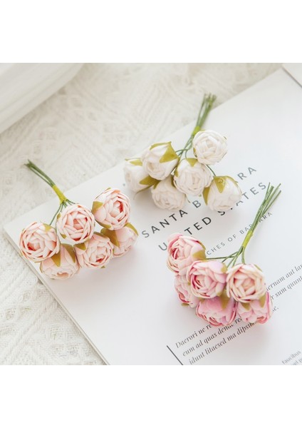 Beyaz 18 Parça 6/18 Adet Yapay Çiçekler Köpük Mını Güller Buket Ev Bahçe Dekorasyon Yeni Yıl Noel Çelenk El Yapımı Festivali Düğün (Yurt Dışından) indirimleri