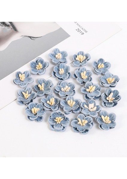 Gök Mavisi 20 Adet 10/20 Adet 2 cm Yapay Çiçekler Kafaları Papatya Sahte Çiçekler Ev Dekor Düğün Dekorasyon Için Dıy Zanaat Garlands Hediyeler Aksesuarları (Yurt Dışından)
