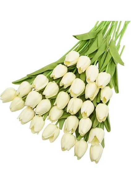 Bej 31 Adet/grup Laleler Yapay Çiçekler Pu Calla Sahte Çiçekler Gerçek Dokunmatik Çiçekler Düğün Dekorasyon Için Ev Partisi Dekorasyon Şekeri (Yurt Dışından)