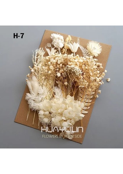 H-7 Kuru Çiçekler Korunmuş Çiçek Malzemeleri Epoksi Reçine Mumlar Dıy Çiçek Malzemeleri Ortanca Bir Pakette Çeşitli Çiçekler (Yurt Dışından)