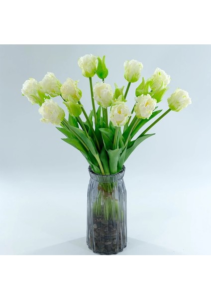 Koyu Mor 45 cm 5 Adet Papağan Lale Yapay Çiçek Silikon Gerçek Dokunmatik Buket 45 cm Lüks Ev Dekoratif Oturma Odası Deco Flores Sahte Bitki (Yurt Dışından) indirimleri