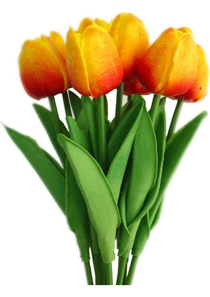 Turuncu 5 Adet 5 Adet Lale Yapay Çiçekler Gerçek Dokunmatik Buket Sahte Çiçekler Dekorasyon Düğün Malzemeleri Için Ev Dekor Sevgililer Çiçekler (Yurt Dışından)