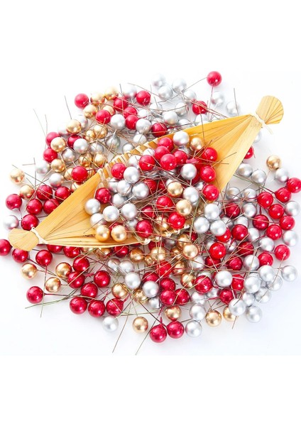 1.2 Cm-Beyaz 100 Adet 50/100 Adet/grup Mini Plastik Berry Yapay Çiçek Kırmızı Kiraz Sedefli Ercik Düğün Noel Pastası Kutusu Çelenkler Dekorasyon (Yurt Dışından)