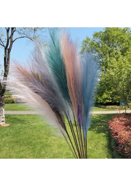 Mor 120 cm 1 Adet 90/120 cm Yapay Pampas Çim Buketi Ev Dekor Için Sahte Bitki Bahçe Düğün Dekorasyon Simülasyon Kurutulmuş Çiçekler Kamış (Yurt Dışından) modelleri