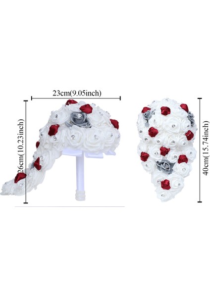 Siyah 26 cm Çap Büyük Uzun Şelale Gelin ve Nedime Için Yeni Düğün Buketleri Pe Gül Rhinestones El Çiçek Parti Düğün Dekorasyon W330PE (Yurt Dışından) indirimleri