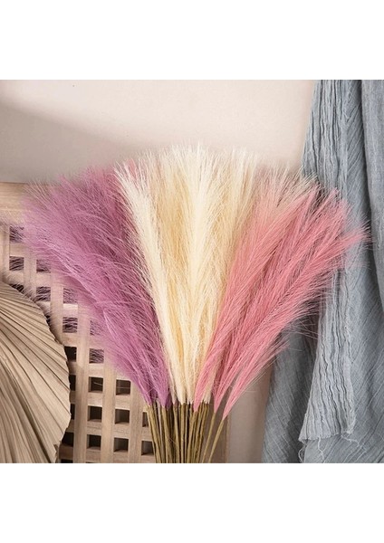 Pembe Mor 5 Adet 5/10 Adet 56 cm Yapay Pampas Çim Buket Düğün Parti Için Ev Odası Masa Dekorasyon Mini Sahte Kamış Çiçek Bitki Dıy Vazo (Yurt Dışından)