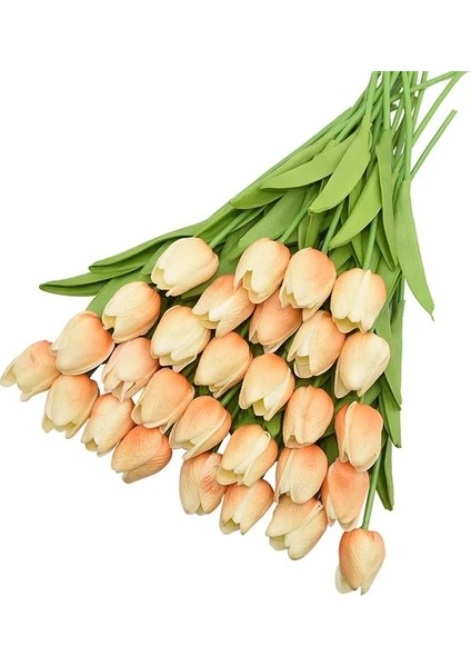 Şeftali 31 Adet/grup Laleler Yapay Çiçekler Pu Calla Sahte Çiçekler Gerçek Dokunmatik Çiçekler Düğün Dekorasyon Için Ev Partisi Dekorasyon Şekeri (Yurt Dışından)