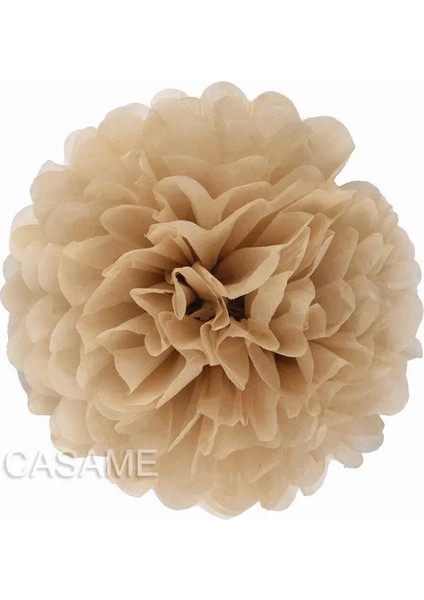 Tan 6 Inç 15 cm 5 Adet 4 6 8 10 12 Inç Doku Kağıt Pom Pom Poms Düğün Parti Kağıt Ponpon Çiçek Düğün Dekorasyon Için Ponponlar Doğum Günü Bebek (Yurt Dışından)