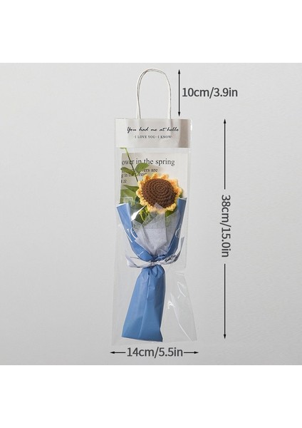 S14BLUE Resim Gösterisi Olarak Tığ Işi Çiçekler Buket Ayçiçeği Örme Çiçekler El Yapımı Gül Çiçek Buketi Öğretmenin Sevgililer Günü Hediyesi Düğün Dekor (Yurt Dışından)