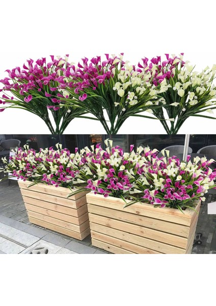 19-30 cm Yapay Çiçekler Renk Calla Zambak Sahte Çiçekler Açık Bahçe Veranda Dış Pencere Yard Ofis Ev Masası Odası Dekorasyon (Yurt Dışından) fiyatları