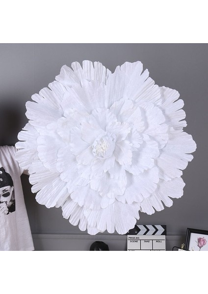 Beyaz 40 cm Çoklu Boyutları Düğün Çiçek Büyük Ipek Yapay Çiçek Şakayık Kafası Diy Çiçek Arka Plan Duvar Dekorasyonu (Yurt Dışından)