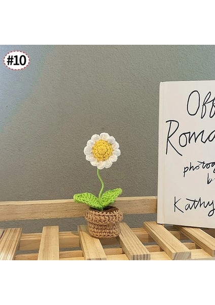 Resim Gösterisi Olarak S10 Tığ Işi Çiçek El Örgüsü Ayçiçeği Lale Tığ Işi Çiçekler El Dokuması Çiçek Masaüstü Süsleme Araba Ev Dekorasyon Öğretmenler Günü Hediyeleri Flores (Yurt Dışından)