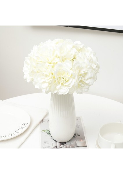 Beyaz 5 Adet Yapay Şakayık Çiçekleri Kahve Düğün Parti Doğum Günü Dekorasyon Dıy Ev Düzenleme Dahlia Buket Çelenk Zanaat Aksesuar (Yurt Dışından) fırsatları
