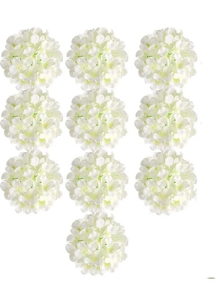 Beyaz 10 Adet/grup Renkli Dekoratif Çiçek Kafa Yapay Ipek Ortanca Dıy Ev Partisi Düğün Kemer Arka Plan Duvar Dekoratif Çiçek (Yurt Dışından)