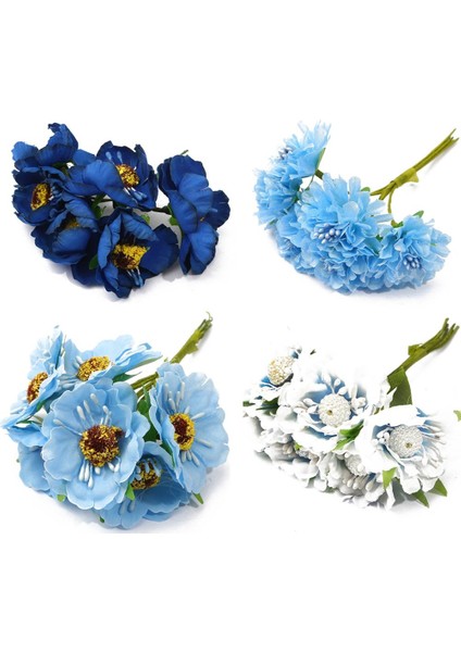 Stil 29 6/10/12/50/60/70/90/144 Adet Mix Mavi Çiçek Kiraz Ercik Meyveleri Paketi Dıy Noel Düğün Pastası Hediye Kutusu Çelenkler Dekorasyon (Yurt Dışından) modelleri