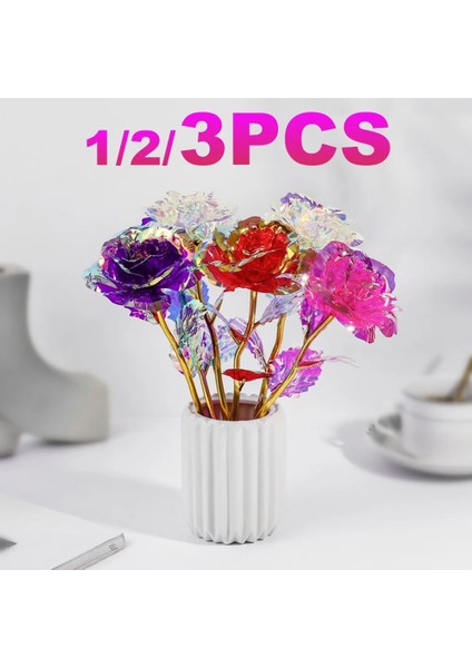 Kırmızı 3 Adet Sevgililer Günü Yaratıcı Hediye 24 K Folyo Kaplama Gül Altın Gül Sonsuza Kadar Sürer Aşk Düğün Dekor Sevgilisi Yapay Güller (Yurt Dışından) fiyatları