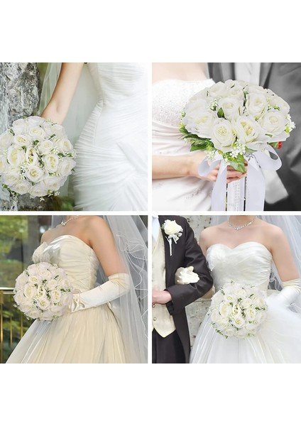 Göğüs Çiçeği 3 Düğün Buket Gelin Nedime Düğün Aksesuarları Ipek Kurdele Yapay Güller Çiçek Tutan Gelin Mariage Buket Şekerleri (Yurt Dışından) indirimleri