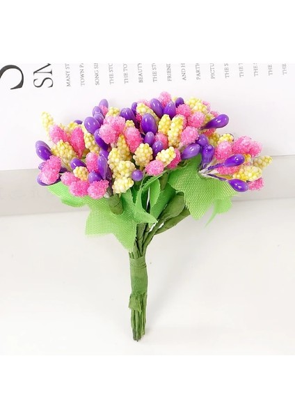 Mor Pembe 144 Adet 12 Adet Ercik Şeker El Yapımı Oya Yapay Çiçekler Düğün Noel Dekor Diy Çelenk Hediye Kutusu Scrapbooking Sahte Çiçek (Yurt Dışından)