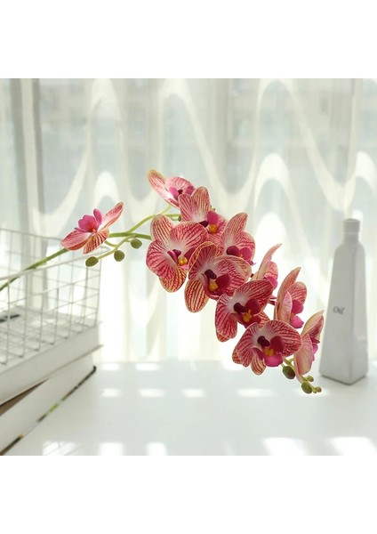 Gül Kırmızı Orkide 61 cm Büyük 3D 11/7 Kafaları Pvc Yapay Çiçek Orkide Phalaenopsis Saksı Bitkileri Peyzaj Düğün Çiçek Aranjmanı Ev Dekor (Yurt Dışından) fırsatları