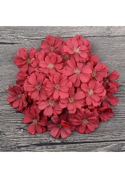 Koyu Kırmızı 500 30/100/500 Adet 4 cm Yapay Ipek Papatya Çiçek Başları Düğün Ev Dekorasyon El Işi Dıy Garland Aksesuarları Sahte Çiçek (Yurt Dışından)