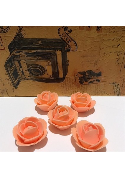 Köpük Gül Turuncu 100 Adet 25-250 Adet Yapay Gül Kafaları Köpük 3.5 cm Yapay Çiçekler Gül Ayı Sevgililer Hediye Düğün Parti Çiçek Süslemeleri Için (Yurt Dışından)
